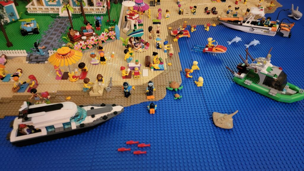 LEGO® beach scene.